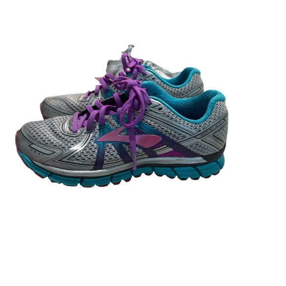 Brooks Women's Athletic Shoes in Gray and Purple with Teal Accents - Picture 2 of 10
